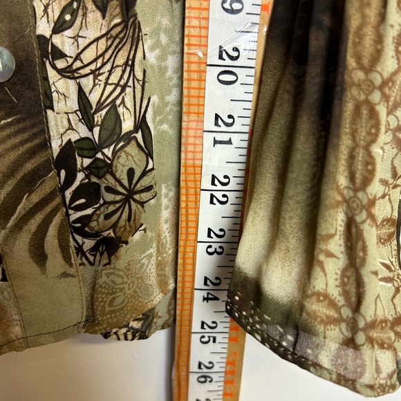 VTG Serenade Plus Sz  L Whimsigoth Flare Sleeve Boho artsy Button Down Sheer Top - Picture 12 of 13